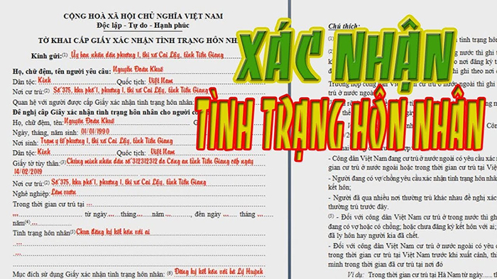 Mẫu Đơn Xin Xác Nhận Vợ Chồng